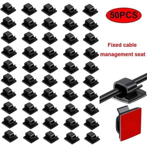 10/20/50pcs Cable Management Mount Clamp Cable Organizer Holder Protector Self-adhesive Car Winder Wire Clip Fixer Holder