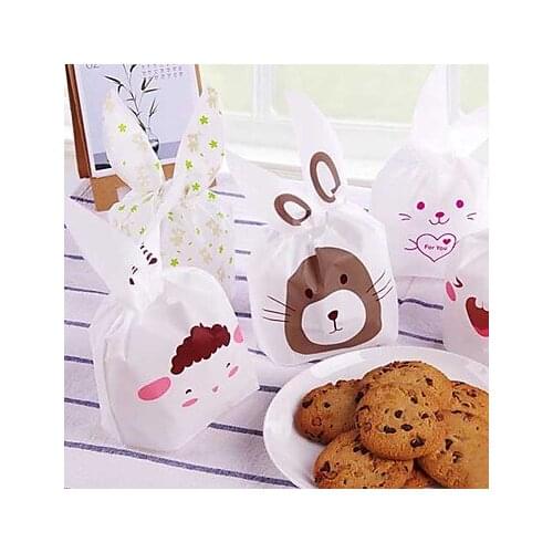 10 Pcs Rabbit Christmas Party Suppliers Treat Gift Wrap Candy Biscuit Bags (Random Color)