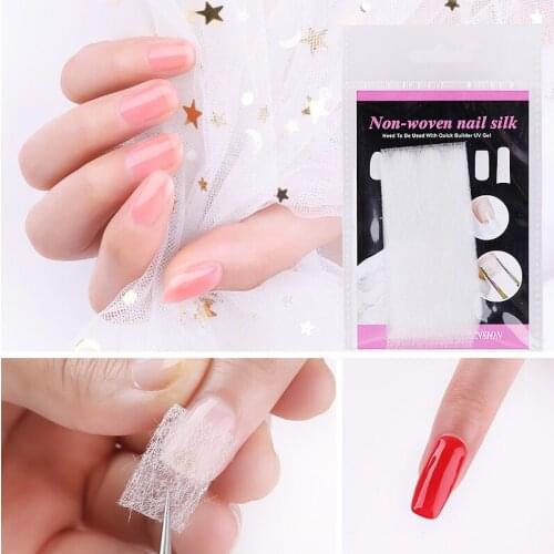 10pcs 15.4*9.5cm Fiber Glass Nail Extension for UV Gel Building French Manicure Acrylic Fiberglass Nail Forms Salon Tool Tips