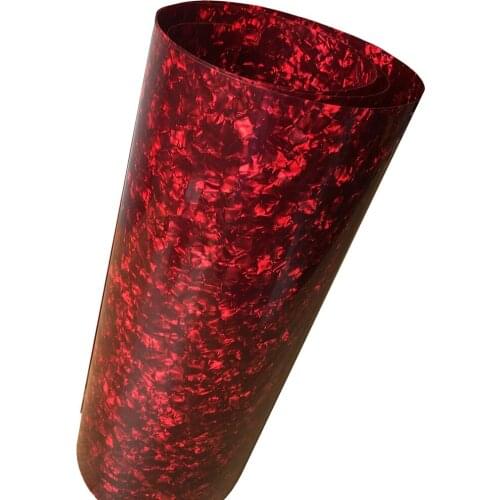 10" x 52" Red Pearl 0.46mm Celluloid Sheet DIY Musical Instrument Deco for Guitar Drum etc