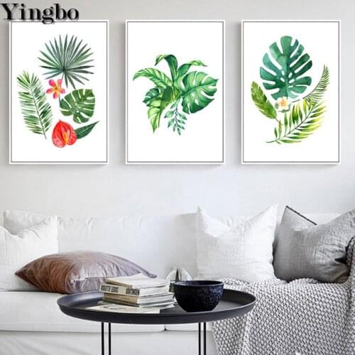 3 PCS DIY Diamond Painting Rainforest forest plant leaf Diamond Embroidery Square Round 5D Cross Stitch Rhinestone Mosaic icons