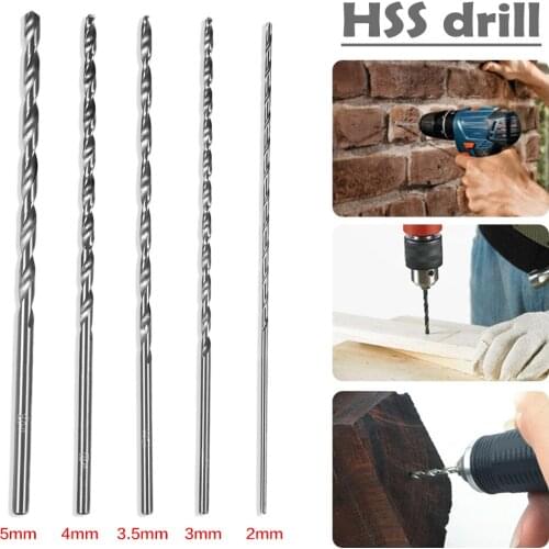 5Pcs Twist Drill 1/1.5/2/2.5/3mm Lengthened White HSS Twist Drill Bit High Speed Steel Extractor Drill Bit Titanium Coated