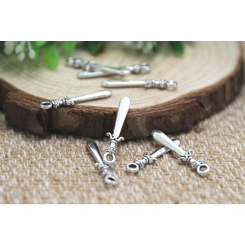 50pcs-- vintage sword charms, Antique Tibetan silver sword Charms 22x5mm