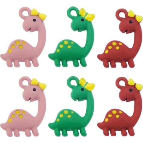 6pcs/pack Mix Enamel Charms Animals Cartoon Dinosaur 16*12mm Lovely dangle earrings accessories Necklace brooches Charms Child
