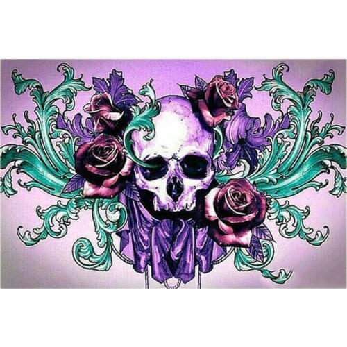 Full Square/Round Drill 5D DIY Diamond Painting "Skull Rose" Puzzle Skull Head Embroidery Cross Stitch 5D Home Decor Gift