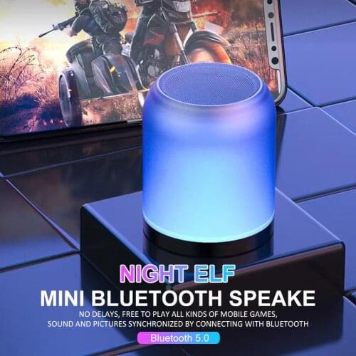 Wireless Bluetooth Speaker 5.0 Mini Audio Visual Loudspeaker 3D Stereo Colorful Breathing Lights Waterproof Dustproof Sound Box