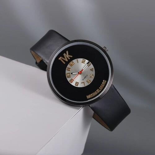 Womens Watches 2021New Top Brand Luxury Fashion Women Quartz Watch Black Leather Band Analog Clock Relogio Feminino Reloj Mujer