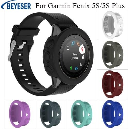 For Garmin Fenix 5S/5S Plus 45mm Case Soft Silicone Protective Frame Cover Anti-Drop Shockproof Watch Protective Shell