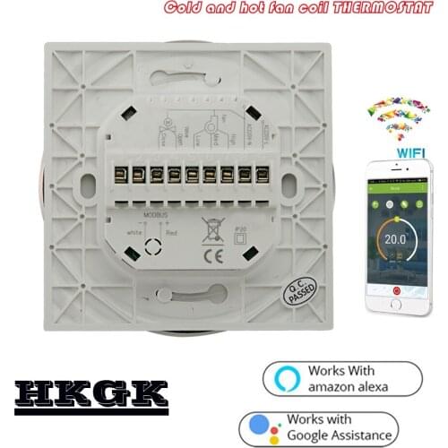 Digital touch screen WIFI thermostat regulator temperature controller for 2Pipe cooling&heating valve 95-240VAC