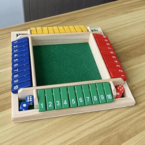 Four-Person Digital Colorful Dice Shut The Box Board Game Deluxe Four Sided Table Game Set For Bar Family Party Games 4 Types