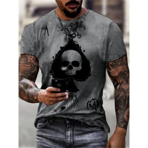 T Shirt Men Summer Casual Short Sleeve Tshirt Best Seller Men Clothing Streetwear Skull Print Graphic Tee Shirts Tshirts Tops
