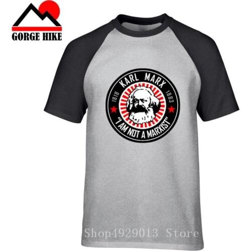 Sociologist Karl Marx T shirt Homme I AM NOT A MARXIST Tee Shirt Pure Cotton Big Size Camiseta Historical figures Short Sleeves
