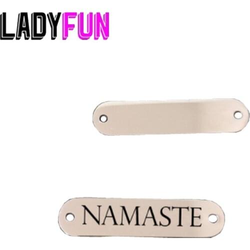 Yoga Connector NAMASTE Charm Stainless Steel Polish Tag Free Design