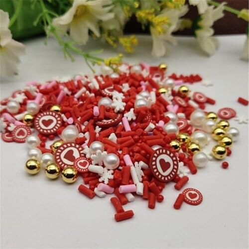 Red heart 20g Christmas Halloween Flower Fish Supplies Nails Art Polymer Clear Clay accessories DIY Sequins scrapbook shakes