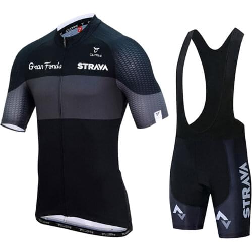Summer Strava Team Mens Racing Cycling Suits Tops Triathlon Pro Bike Wear Quick Dry Jersey Ropa Ciclismo Cycling Clothing Sets