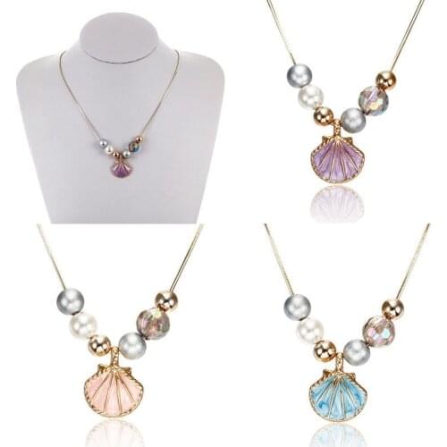 Fashion Shell Beaded Necklace Pendant Womens Retro Ocean Irregular Geometry Jewelry Section For Anniversary Day