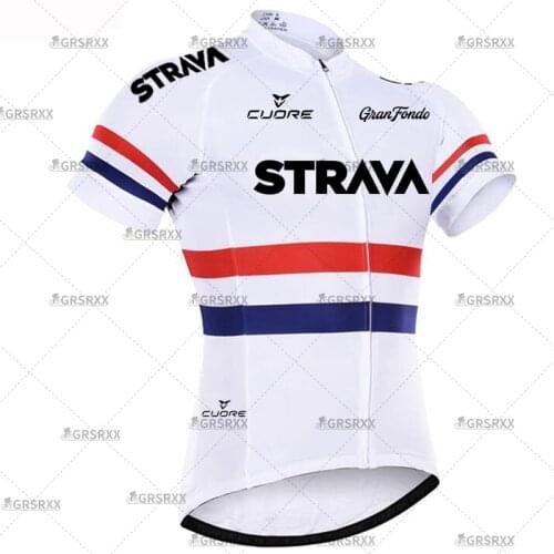 STRAVA Cycling Jersey Mountain Bike Men Cycling Shirt 2021 Summer Breathable Male Short Sleeves Racing Road Bicycle Clothing