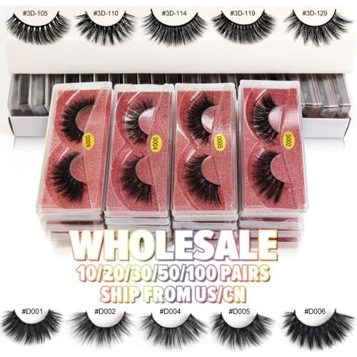 Wholesale Mink Eyelashes 20/30/40/50/100 Pairs Eyelashes Makeup Volume 3D Mink Lashes In Bulk Natural False Eyelashes Maquiagem