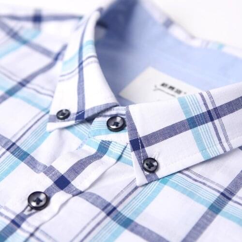 New Arrival Large Men Short Sleeve Youth 100% Cotton Summer Fashion Plaid Casual Shirts Plus Size S M L XL 2XL 3XL 4XL 5XL 6XL