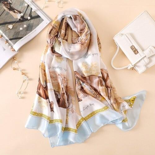 New Scarf female summer outside horse pattern sunscreen shawl super large beach towel dual-use holiday shawl wild scarf
