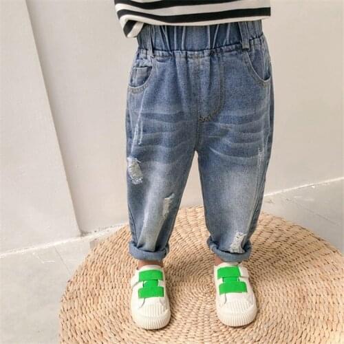2-7T Toddler Kid Baby Boy Girl Clothes Casual Plain Denim Pants Spring Summer Jeans Fashion Cute Sweet Loose Trousers Streetwear
