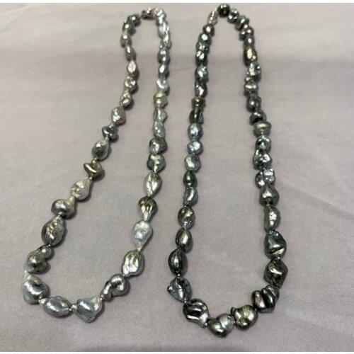 Classic natural tahiti black pearl necklace keishi irregular shape fine women jewelry classic casual 925 sterling silver lock