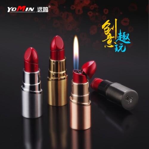Personality Originality Flame Inflation Ma'am Lipstick Lighter Lighter