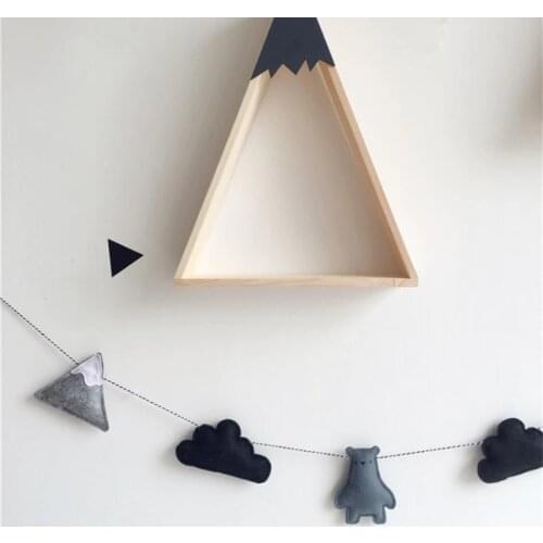 INS Nordic Felt Bear Cloud Hanging Garland Kids Room Decoration Ornament Baby Crib Tent Bedroom Nursery Decor Banner Photo Props