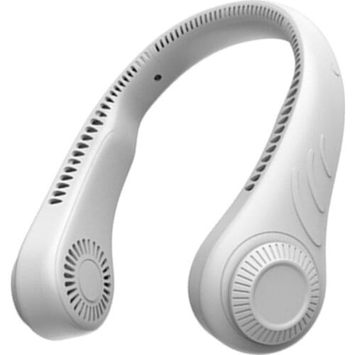 Portable Hanging Neck Fan Bladeless Air Cooling Fan Personal Wearable Neckband Leafless Fan USB Rechargeable Mini Necklace Fan