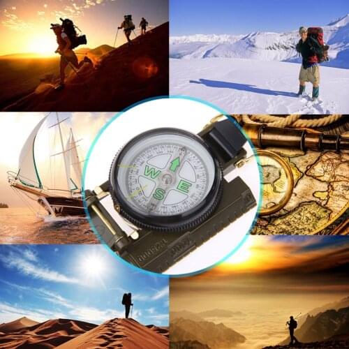 Portable Folding Lens Positioning Compass American Military Mini Outdoor Camping Climbing Hunting Campass Tool Keychain Kompas
