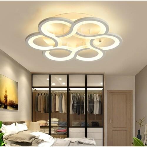 Simple and modern living room lamp personality ring LED ceiling lamp warm bedroom lamp creative art study lamp LB32405