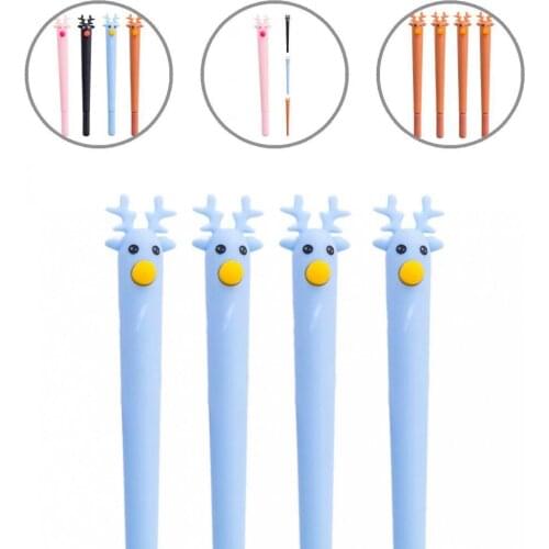 Smooth Writing Black Ink Christmas Cartoon Elk Writing Pen for Kids