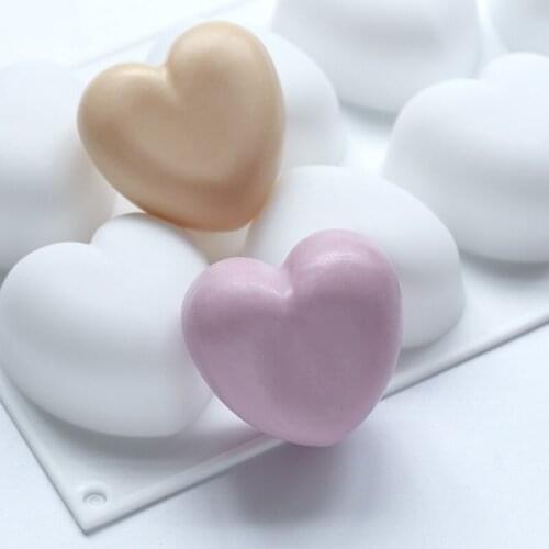 SILIKOLOVE Handmade Heart 3d Soap Molds Silicone For Soap Making Chocolate Molds Fondant Resin Moulds