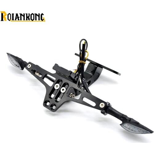 For Benelli Motorcycle CNC Rear License Plate bracket folding LED Light BN600 BN302 TNT300 TNT600 BN TNT300 302 600 GT