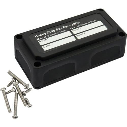 Heavy Duty Bus-Bar Terminal Board 300A with M8 M10 Power Terminals Studs