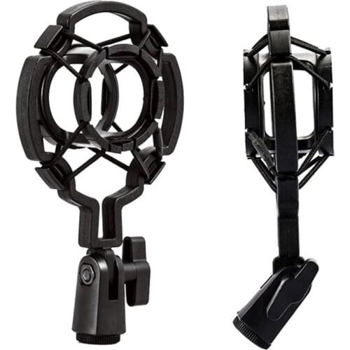 Universal Professional Condenser Microphone Mic Shock Mount Holder Studio Recording Bracket For Large Diaphram Mic Clip Black