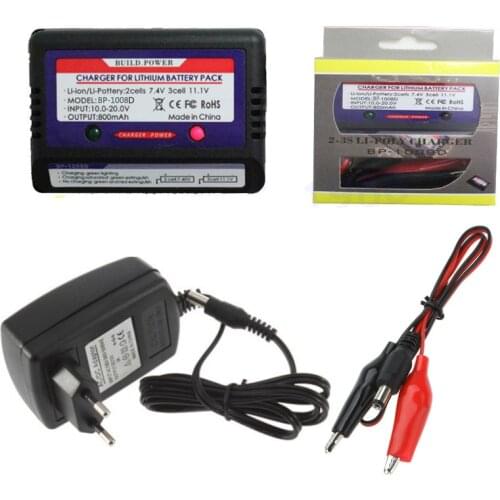 11.1v Lithium Battery 3s Cell LiPo Balance Charger Set With 12V 2A Switch Power Adapter EU/US Plug freeship