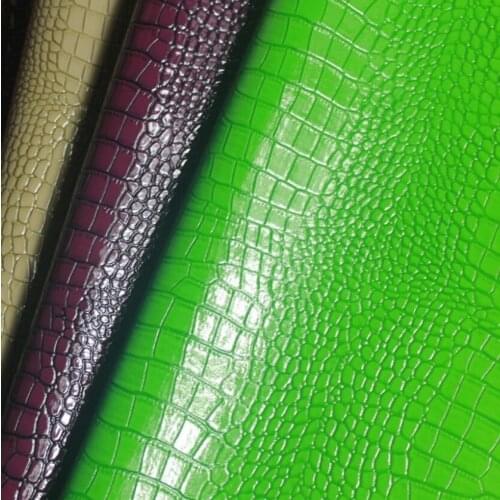10 yards roll high gloss small crocodile pattern artificial leather sofa furniture Luggage decoration shiny PU leather fabric