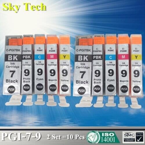 10X Compatible Ink Cartridges For PGI7 PGI9 , PGI-7 PGI-9 For Canon Pixma MX7600 IX7000 Printer