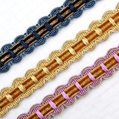 12Yards 2CM Wide Centipede Braided Lace Ribbon Lace Trim for Clothing Accessories Curtain Sofa Decoration Crafts Curve Lace