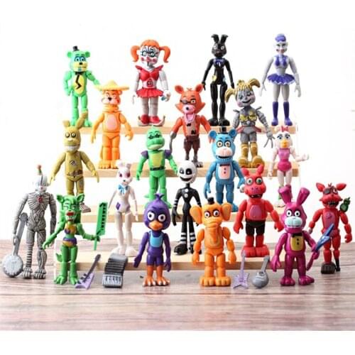 20pcs/set FNAF Toys Five Nights Family Security Breach Series Bear Foxy Bonnie Action Figuries Dolls Children Toy Gift
