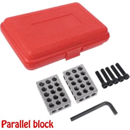 23 Holes Precision 25-50-75mm Blocks 1pair(2pcs), Parallel Clamping Block Set, Steel Block 23 Holes 1-2-3" Block Gauge
