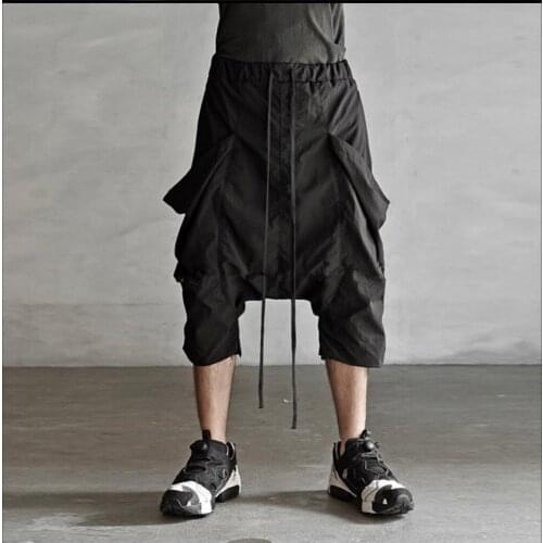 29-44 Summer New Mens Clothing Fashion Casual Pants Low Loose Pant Nightclub Calf Length Pants Singer Costumes