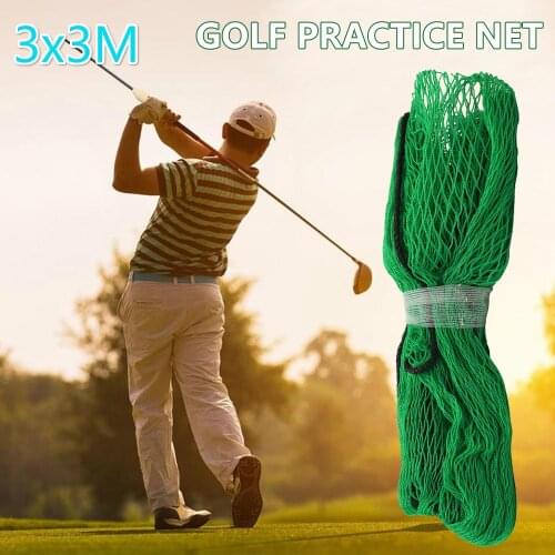 3Mx3M Golf Practice Net Heavy Duty Impact Netting Rope Border Sports Barrier Training Mesh Netting Golf Training Accessories