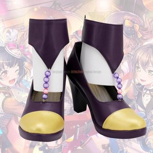 BanG Dream Poppin Party Saya Yamabuki Full Members Cosplay Shoes High Heel Boots
