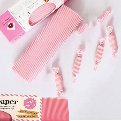 100 Pcs Wax Paper Sheets Deli Paper, Food Wrapping Paper with Greaseproof Waterproof, Pink Tissue Paper for Baking, Cooking