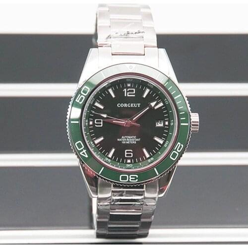 Luxury Corgeut Men Watch Sapphire Crystal Swim Male Clock 100M Waterproof Ceramics Bezel Luminous Miyota Automatic Wristwatch