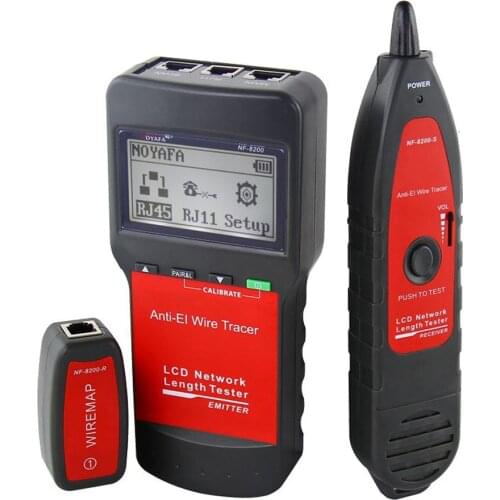 NF-8200 LAN Tester RJ45 Cable Length Tester Network Monitoring Wire Finder Anti-Interference Tone Finder LCD Display