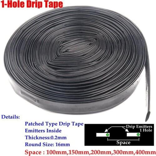 5~100m 16mm Drip Irrigation Greenhouse Plants Micro Irrigation System Streamline Seepage Pipe Irrigation Drip Tape