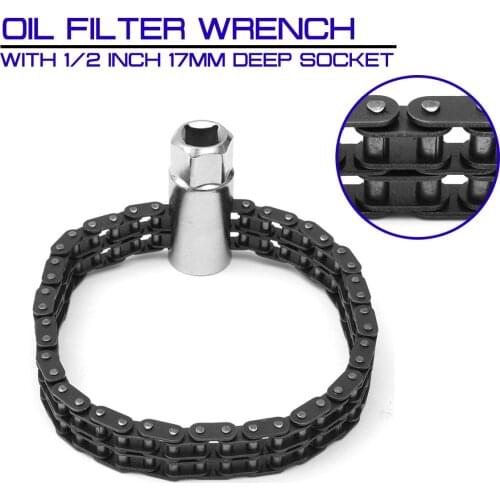 Key Chain Type Oil Filter Wrench With 1/2 inch 17mm Deep Socket for Most Cars And Light Trucks Separate Very Fast